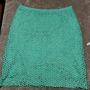 Eloquii Turquoise crochet overlay midi skirt 18